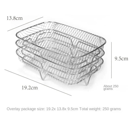 Fryer Rack Stainless Steel Air Fryer Rack Kitchen Tools Barbeque Accessories Grill Grill Multi-Layer Fryer Plate Cookware Rack
