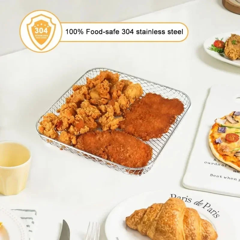 Fryer Rack Stainless Steel Air Fryer Rack Kitchen Tools Barbeque Accessories Grill Grill Multi-Layer Fryer Plate Cookware Rack