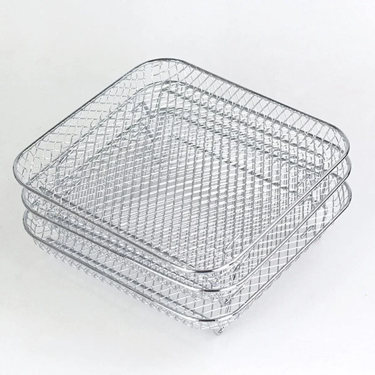 Estante para freidora Estante para freidora de aire de acero inoxidable Herramientas de cocina Accesorios para barbacoa Parrilla Estante para freidora de placa para freidora multicapa