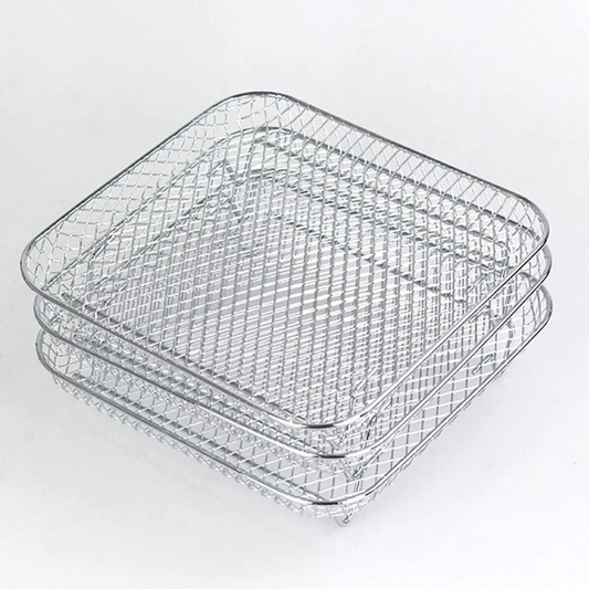 Estante para freidora Estante para freidora de aire de acero inoxidable Herramientas de cocina Accesorios para barbacoa Parrilla Estante para freidora de placa para freidora multicapa